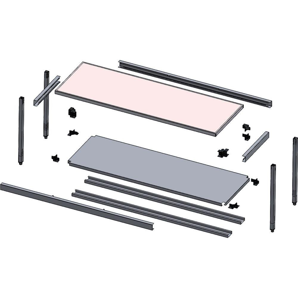 TL1271/KD | Table de travail avec tablette inférieure