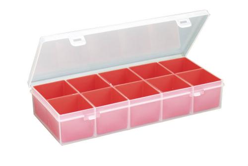 STR-5003-990 | BOITE DE RANGEMENT AVEC 10 GODETS AMOV. 125X268X50 MM - SERIE 5000