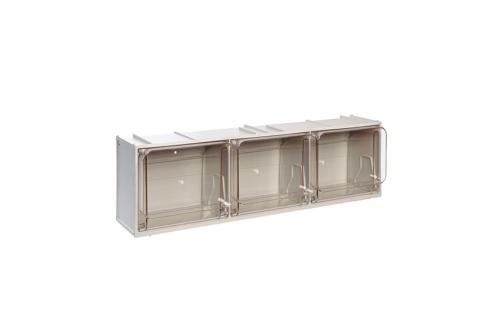 CRB-0003-050 | BLOC-TIROIRS BASCULANTS - 600X155X185MM 3 GODETS - SERIE CRYSTAL BOX