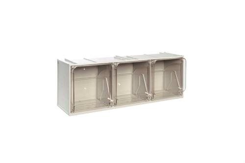 CRB-0004-050 | BLOC-TIROIRS BASCULANTS - 600X200X220MM 3 GODETS - SERIE CRYSTAL BOX