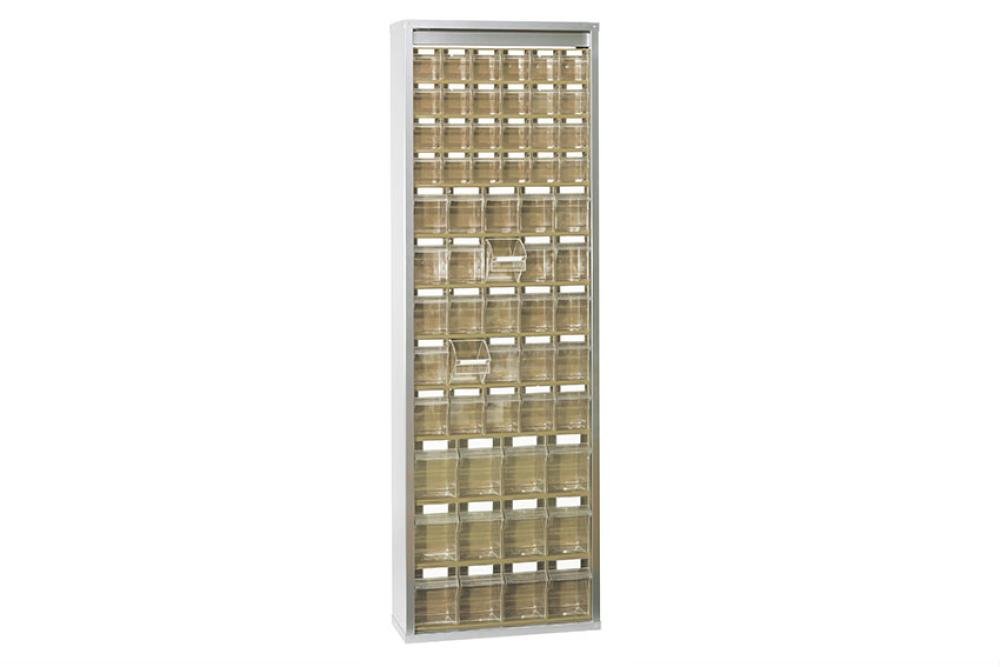 STR-7100-093 | METALEN WANDKAST 665X250X2000MM INCL. 61 KANTELBAKJES - SERIE 7000