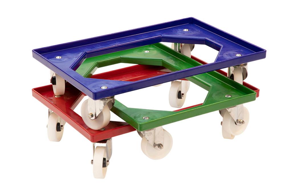 DOF-1000-040 | CHARIOT DE TRANSPORT AVEC 4 ROUES PIVOTANTES + FOURCHES POLY.
