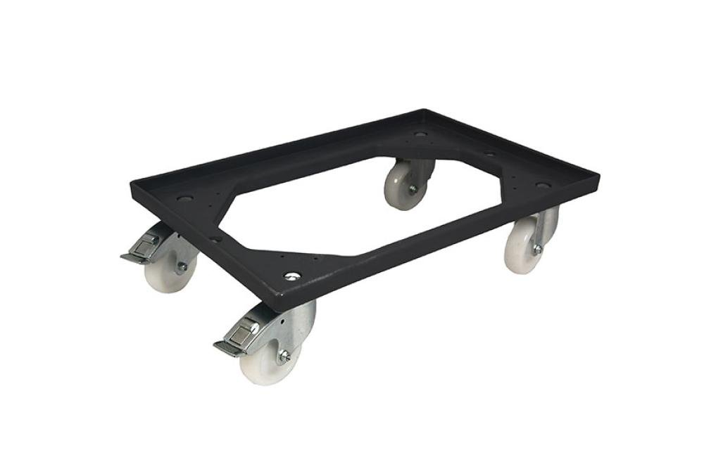 DOI-2100-020 | CHARIOT DE TRANSPORT 4 ROUES PIVOT. PP FOURCHES GALVANISE - AVEC 2 FREINS