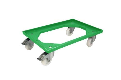 DOI-2100-040 | TRANSPORTONDERSTEL MET 4 PP ZWENKWIELEN GEGALVANISEERDE VORK - MET 2 REMMEN