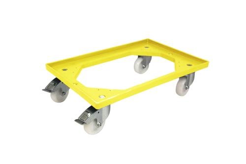 DOI-2100-080 | TRANSPORTONDERSTEL MET 4 PP ZWENKWIELEN GEGALVANISEERDE VORK - MET 2 REMMEN