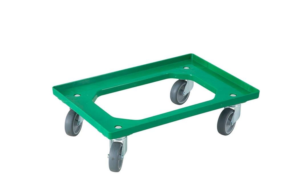 DOI-1002-040 | CHARIOT DE TRANSPORT 600X400 MM 4 ROUES PIVOT. CAOUTCH. + FOURCHES GALV.