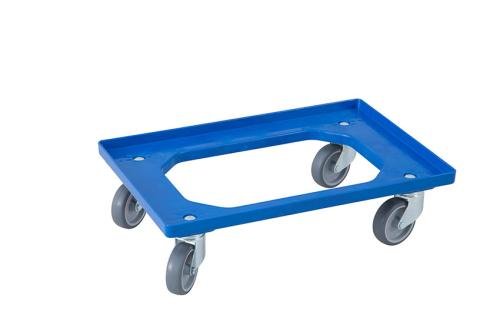 DOI-1002-060 | TRANSPORTONDERSTEL 600X400MM BAKKEN 4 RUBBER ZWENKWIELEN + GEGALV. VORKEN