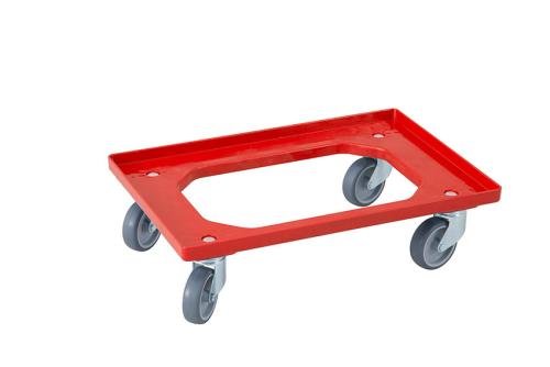 DOI-1002-070 | TRANSPORTONDERSTEL 600X400MM BAKKEN 4 RUBBER ZWENKWIELEN + GEGALV. VORKEN