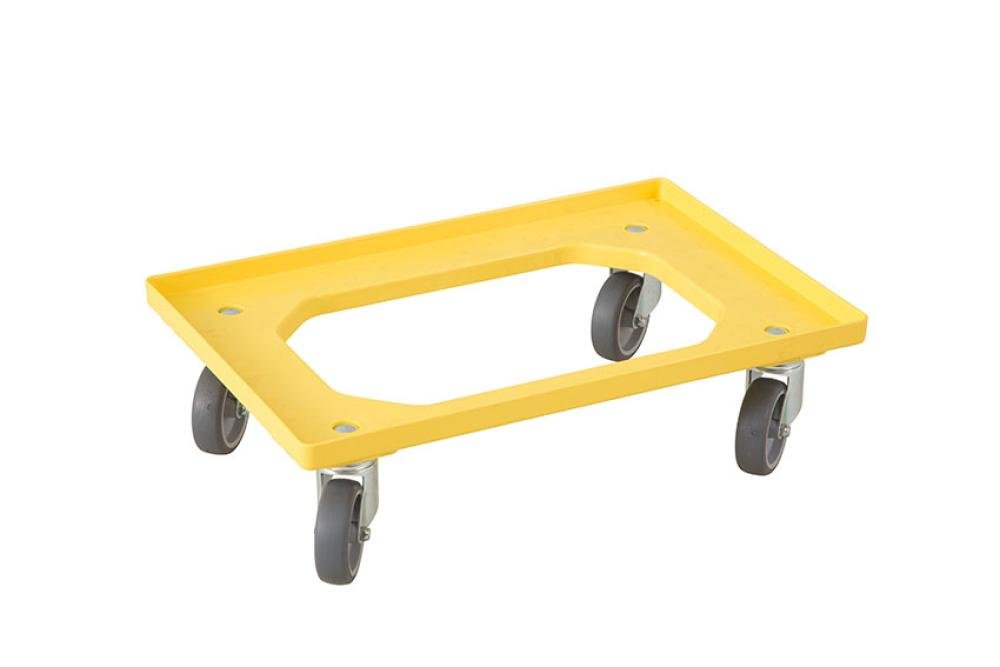 DOI-1002-080 | TRANSPORTONDERSTEL 600X400MM BAKKEN 4 RUBBER ZWENKWIELEN + GEGALV. VORKEN