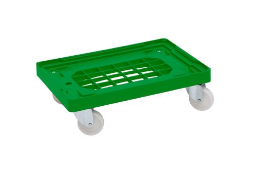 DOI-3000-040 | TRANSPORTONDERSTEL VR DRAAISTAPELBAKKEN 600X400MM - MET 4 PP ZWENKWIELEN