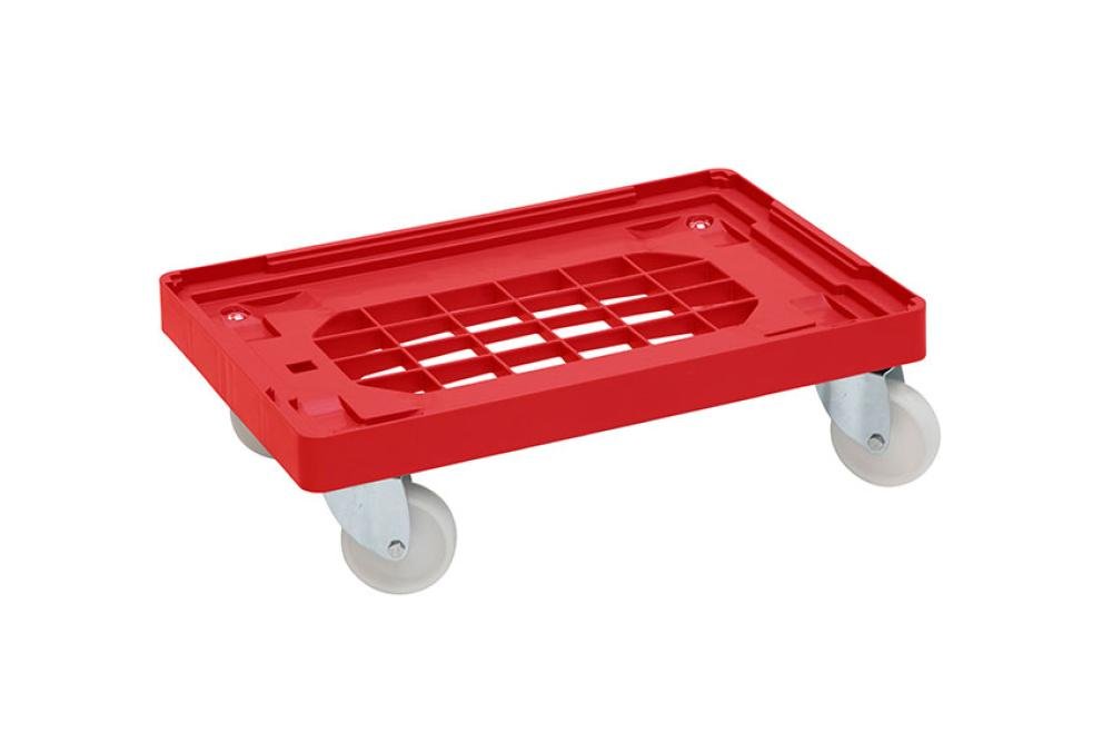 DOI-3000-070 | TRANSPORTONDERSTEL VR DRAAISTAPELBAKKEN 600X400MM - MET 4 PP ZWENKWIELEN