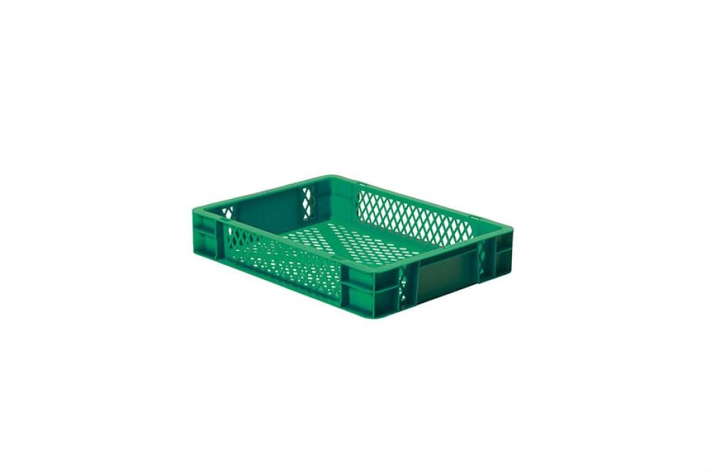 RTP-4070-040 | EURONORM STAPELBAK - STANDAARD - 7L 400X300X75MM - BODEM/ZIJWANDEN GEPERF.