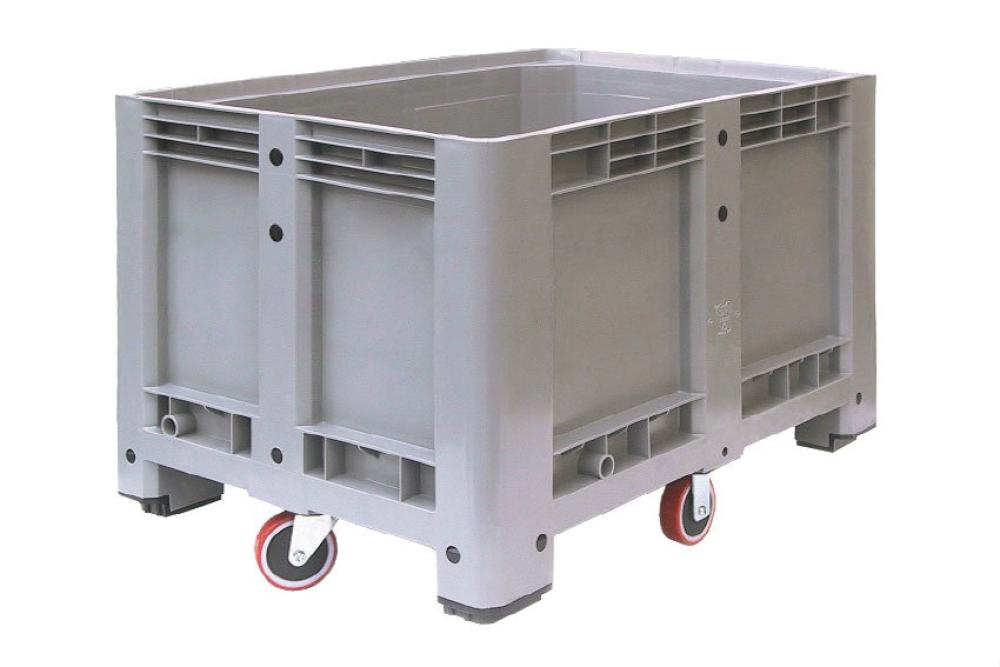 BPC-1401-050 | CAISSE PALETTE 1200x1000x810 MM - PLEIN 4 ROUES CENTRALES  - 610 L