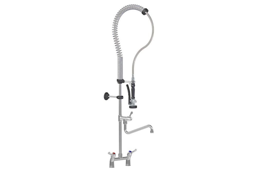 LKF-2431-000 | DUBBELGATS VOORSPOELDOUCHE TAFELMODEL INCL. KWARTSLAG TUSSENKRAAN