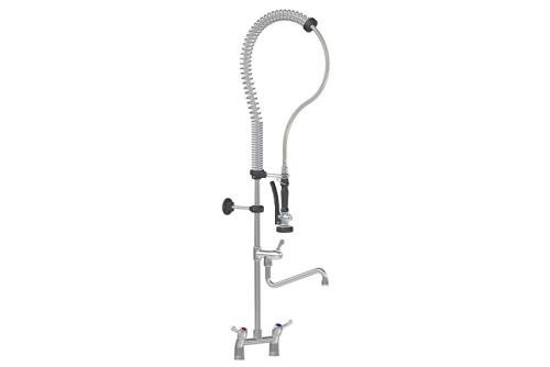 LKF-2431-000 | DUBBELGATS VOORSPOELDOUCHE TAFELMODEL INCL. KWARTSLAG TUSSENKRAAN