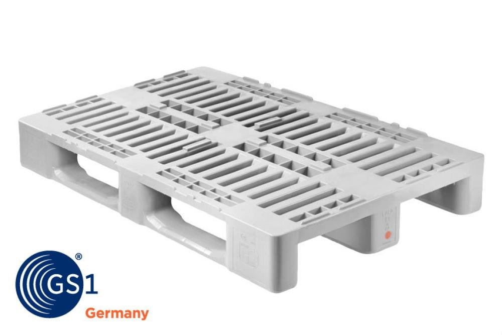 PHP-8300-050 | PALETTE HYGIENE H1 GS1 1200X800X160MM 3 SEMELLES FERMEES
