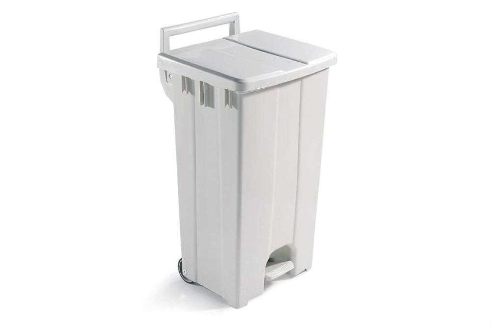 WPP-0090-010 | POUBELLE AVEC COUVERCLE COLORE - 90 L AVEC PEDALE ET 2 ROUES