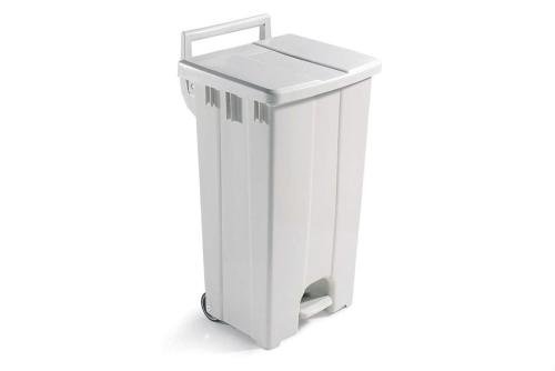 WPP-0090-010 | POUBELLE AVEC COUVERCLE COLORE - 90 L AVEC PEDALE ET 2 ROUES