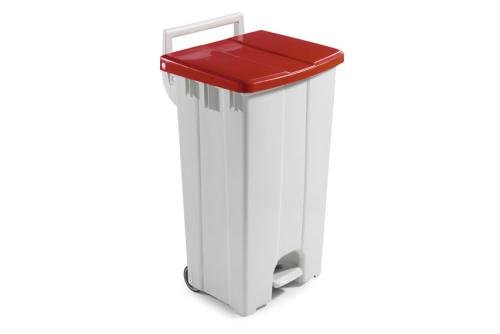 WPP-0090-070 | POUBELLE AVEC COUVERCLE COLORE - 90 L AVEC PEDALE ET 2 ROUES