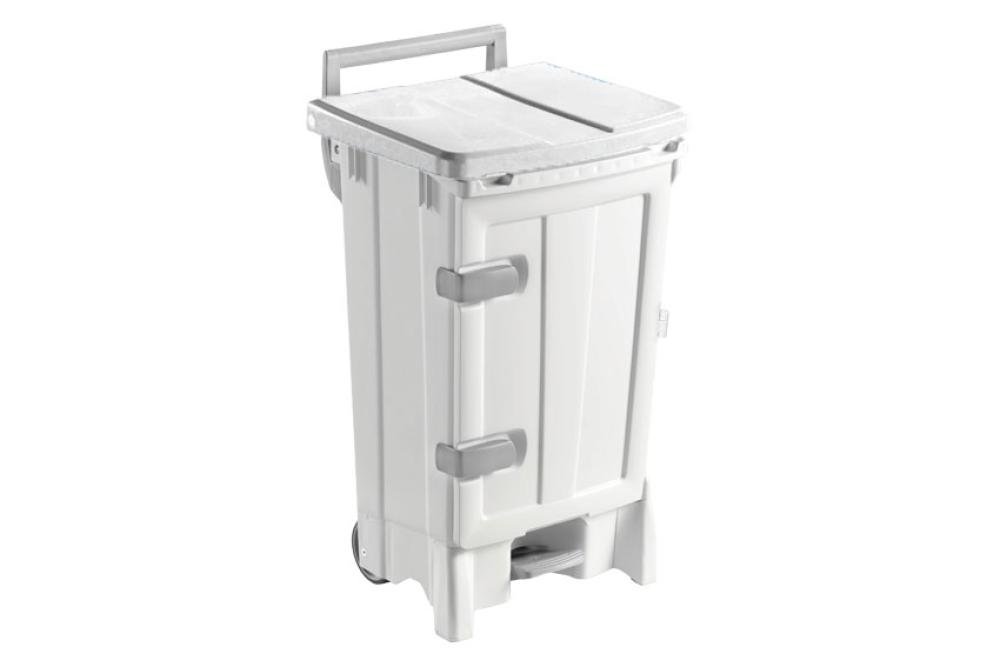 WPP-1090-010 | POUBELLE MOBILE A PEDALE & PORTE - 90 L SUR ROUES