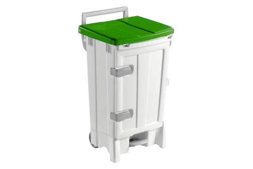 WPP-1090-040 | AFVALCONTAINER MET PEDAAL & DEUR - 90L OP WIELEN