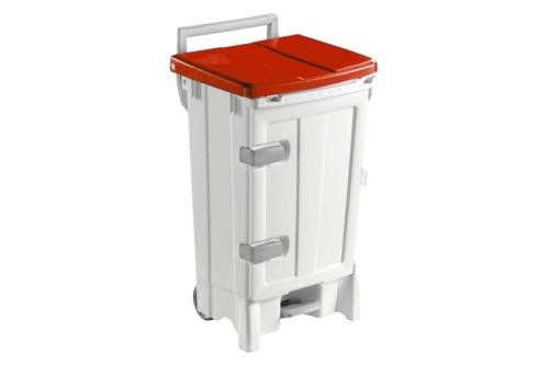 WPP-1090-070 | AFVALCONTAINER MET PEDAAL & DEUR - 90L OP WIELEN