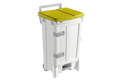 WPP-1090-080 | POUBELLE MOBILE A PEDALE & PORTE - 90 L SUR ROUES