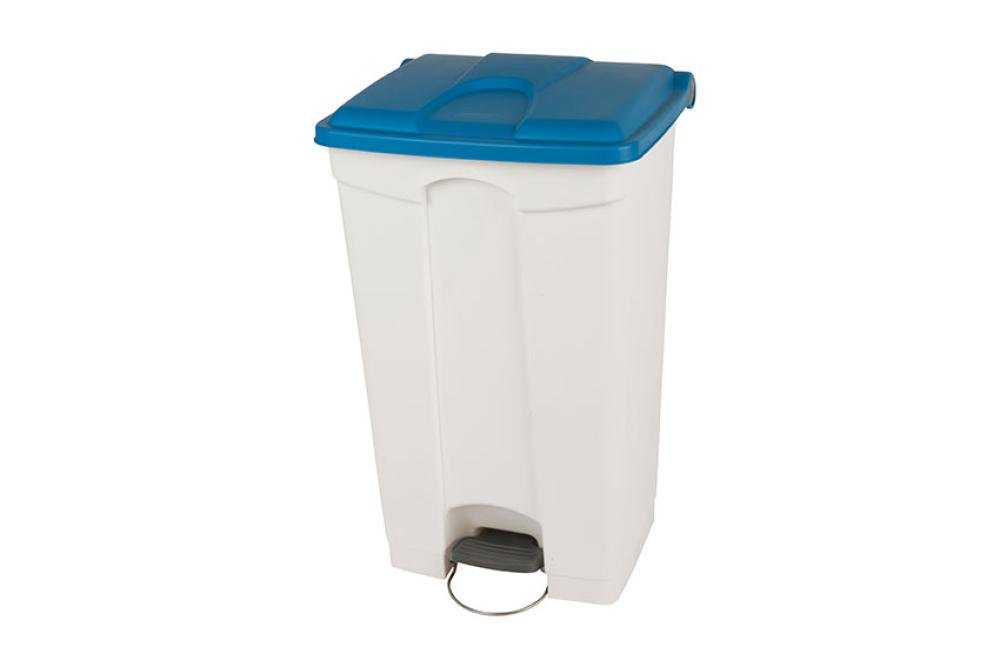 WPB-3090-060 | POUBELLE RECTANGULAIRE À PÉDALE - 90L CORPS BLANC + COUVERCLE - 500X412X820MM