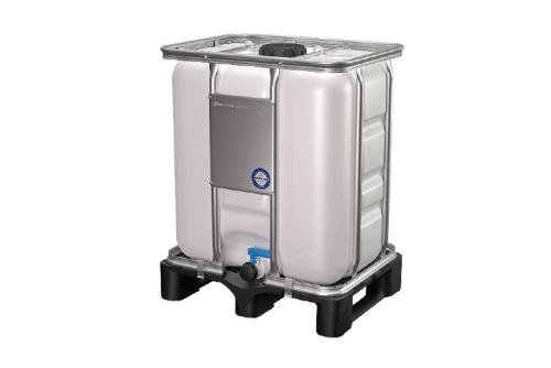 IBC-0340-000 | 300L IBC UN CERTIFIE - 800X600X1000MM PALETTE PLASTIQUE - OUV. REMPLIS. Ø150MM
