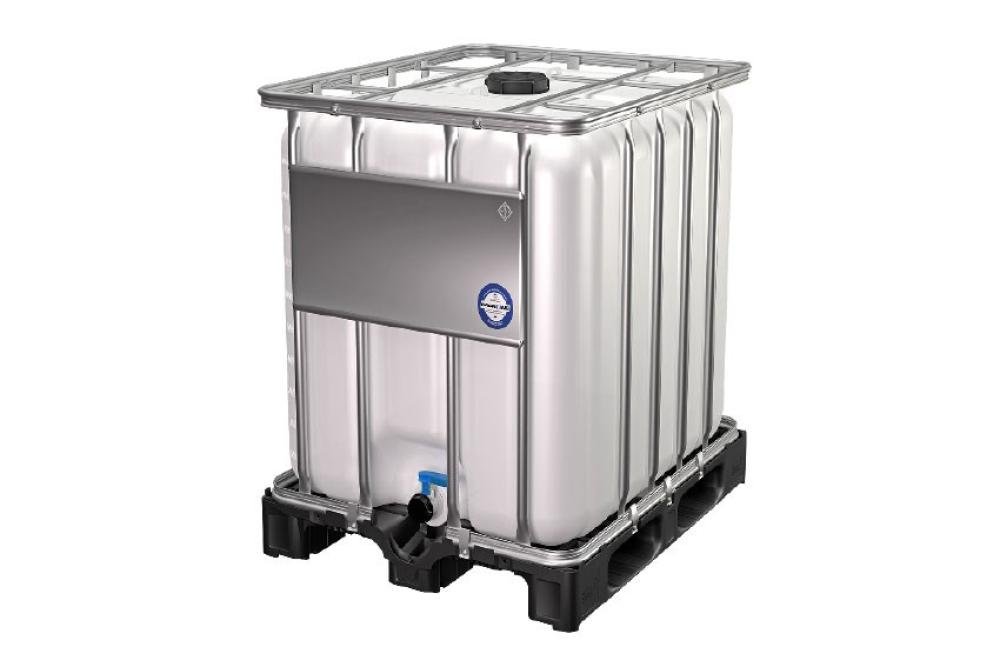 IBC-0600-000 | CONTENEUR IBC 600L - 1200X800X1013MM PALETTE PLASTIQUE - OUV. REMPLIS. Ø150MM