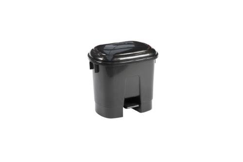 WPP-0130-020 | AFVALBAK MET DEKSEL & PEDAAL - 30L ZWARTE BODY - ZWART DEKSEL