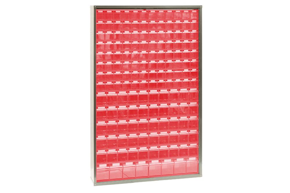 STR-7101-070 | METALEN WANDKAST 1265X250X2000MM INCL. 154 KANTELBAKJES - SERIE 7000