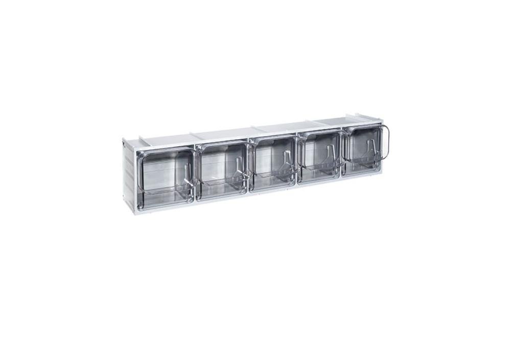 CRB-0002-050 | BLOC-TIROIRS BASCULANTS - 600X133X132MM 5 GODETS - SERIE CRYSTAL BOX