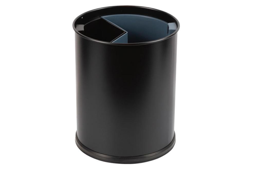 WSS-0003-020 | CORBEILLE RONDE 10L - 2 COMPARTEMENTS INSERT NOIR/GRIS 3,3L - 6,6L