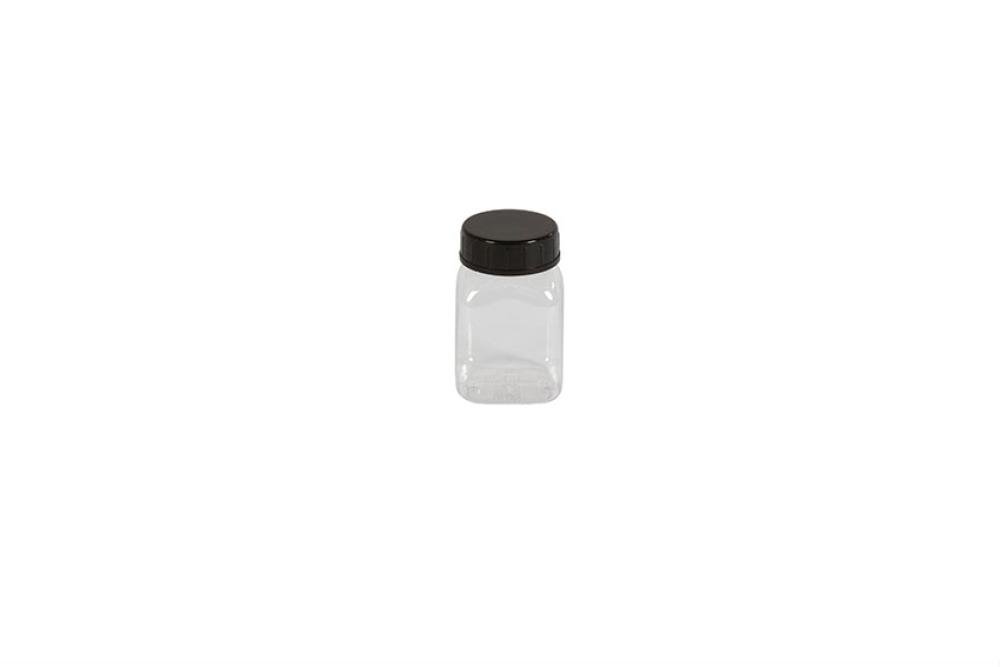 KPE-0050-990 | VIERKANTE POT MET WIJDE OPENING - 50ML SERIE 310 PVC/PETG