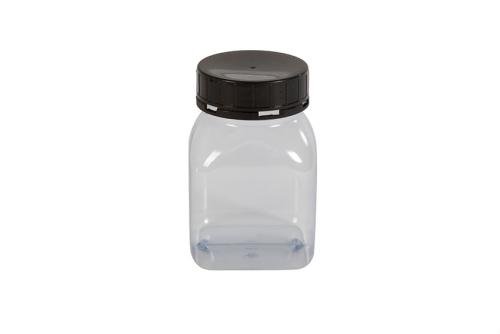KPT-0500-990 | VIERKANTE POT MET WIJDE OPENING - 500ML SERIE 310 PVC - VERZEGELBARE SCHROEF