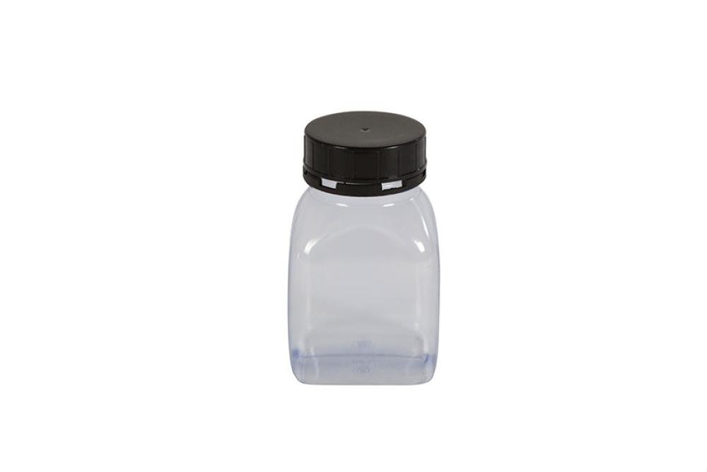 KPT-0300-990 | VIERKANTE POT MET WIJDE OPENING - 300ML SERIE 310 PVC - VERZEGELBARE SCHROEFDOP