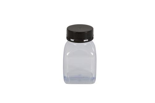 KPT-0300-990 | VIERKANTE POT MET WIJDE OPENING - 300ML SERIE 310 PVC - VERZEGELBARE SCHROEFDOP
