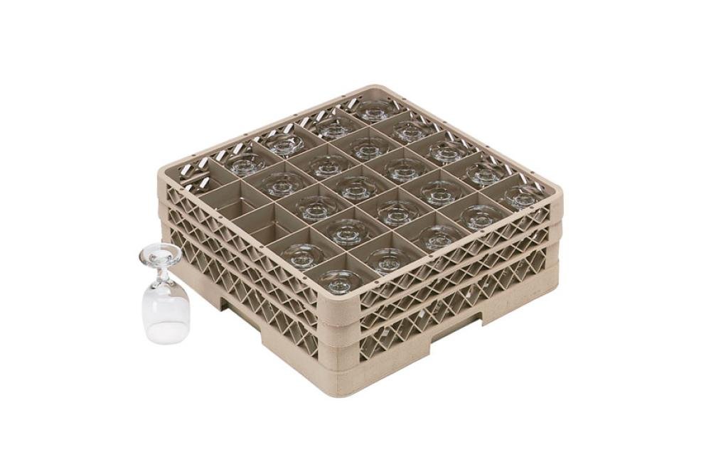 TRX-0025-093 | RACK-MASTER CASIER A VERRES H100 MM 25 COMPARTIMENTS 90X90 MM