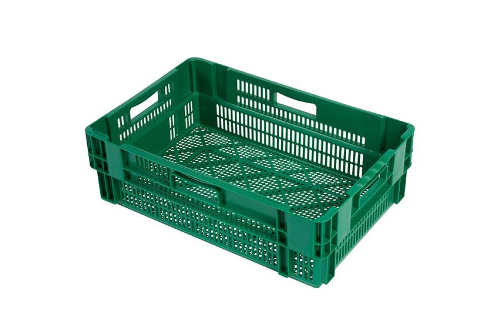 NMP-6194-040 | EURONORM DRAAISTAPELBAK 36L - NESTBAAR 600X400X190MM - BODEM/ZIJWANDEN GEPERF.