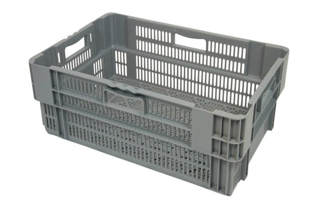 NMP-6244-050 | EURONORM DRAAISTAPELBAK 47L - NESTBAAR 600X400X240MM - BODEM/ZIJWANDEN GEPERF.