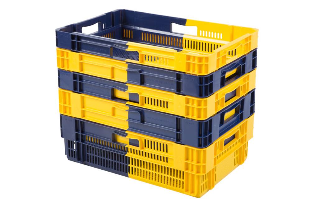 NOC-6142-668 | EURONORM BAC GERBABLE EMBOITABLE - 25L 600X400X143MM - PLEIN - BI-COLOR