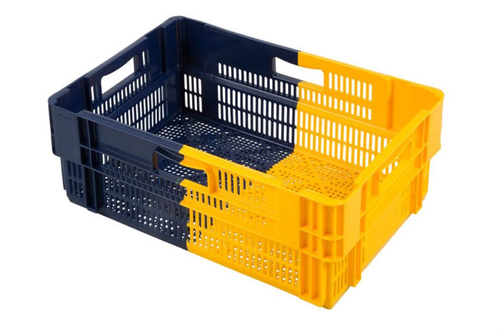 NOP-6244-668 | EURONORM BAC GERBABLE EMBOITABLE - 47L 600X400X245MM - AJOURE - BI-COLOR