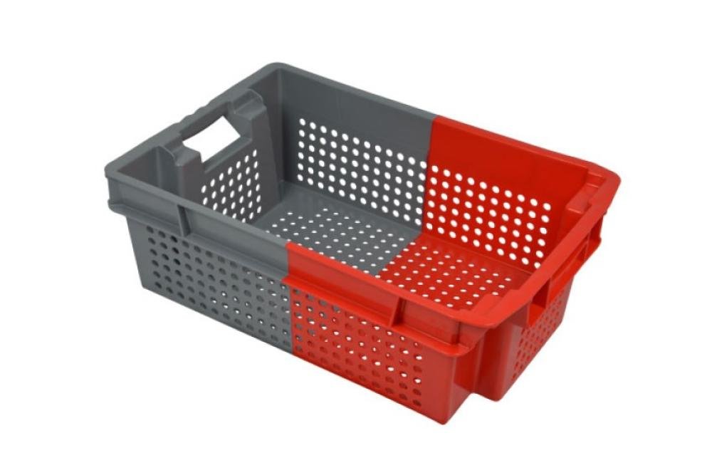 NGP-6202-675 | BAC GERBABLE EMBOITABLE - 600X400X200MM AJOURE - 70% EMBOITABLE - BI-COLOR