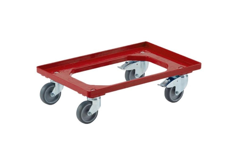 DOI-1302-070 | CHARIOT DE TRANSPORT - 600X400MM 2 ROUES SOLIDES 2 PIVOTANTES AVEC FREIN