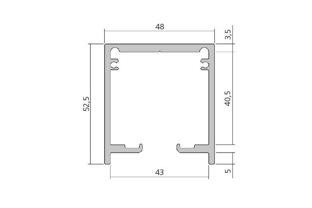 17222.10 | PROFIL DE GUIDAGE EN ALUMINIUM FINITION : E6/EV1