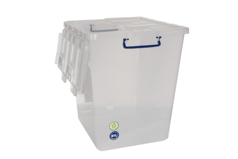 RQN-0871-990 | TRANSPARANTE BOX INCL DEKSEL 87L WINGED LID - 520X460X545MM
