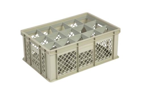 GOP-9243-093 | GLAZENBAK 15 VAKKEN 600X400X240MM Ø106MM - GEPERFOREERD