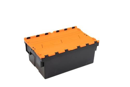 DPT-6255-072 | DISTRIBUTIEBAK ERGO - 600X400X250MM ZWARTE BODY + GEKLEURD DEKSEL - RECYCLED