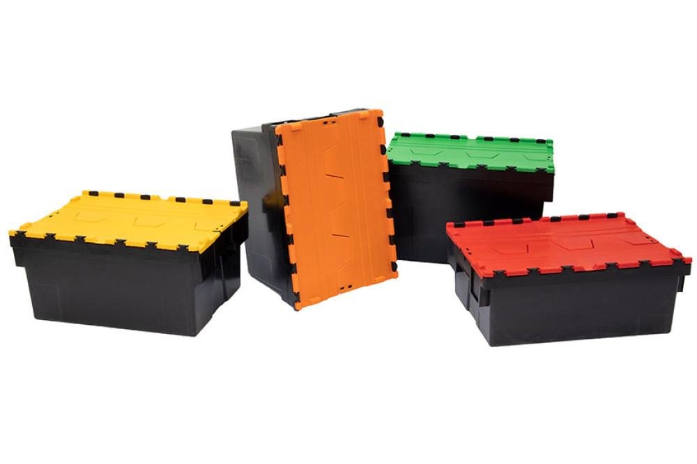 DPT-6255-080 | BAC NAVETTE - 600X400X250MM BAC NOIR + COUV. COLORIS - RECYCLED